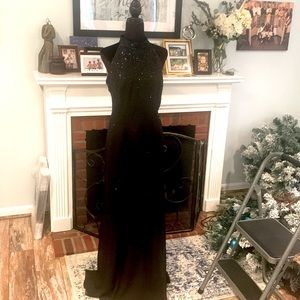 Black halter gown